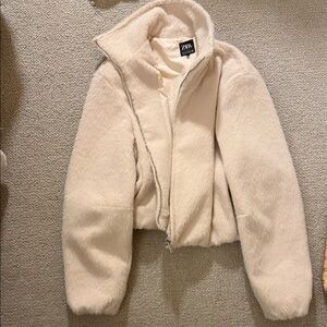 Zara Women's Soft Cream Teddy Jacket